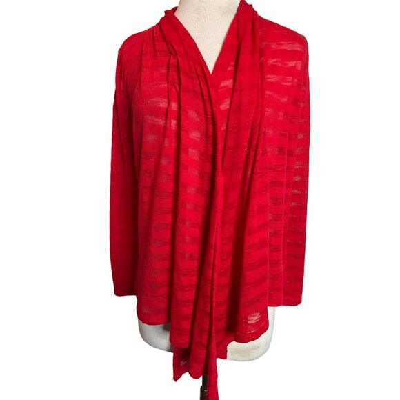 No boundaries red cardigan Tie front Heart lightweight Romantic Y2K - Picture 2 of 10